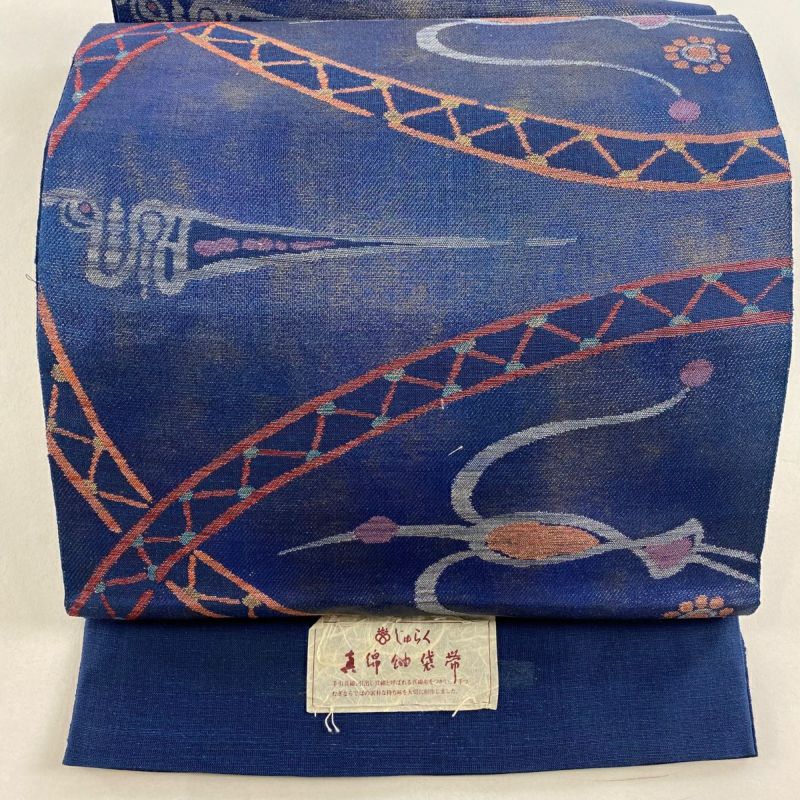 袋帯 美品 名品 川島織物 証紙あり じゅらく 夏帯 鳥 花 金糸 箔