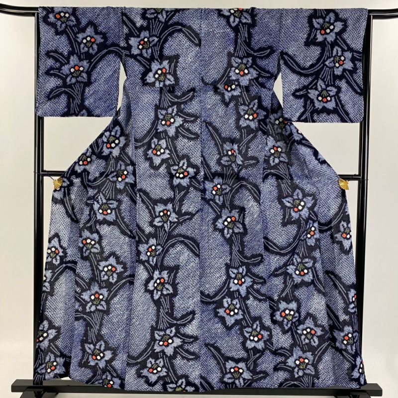 浴衣　有松絞り　肩身丈　157cm Amazon.co.jp: 有松鳴海絞り 浴衣 ゆかた 変わり立涌に花模様