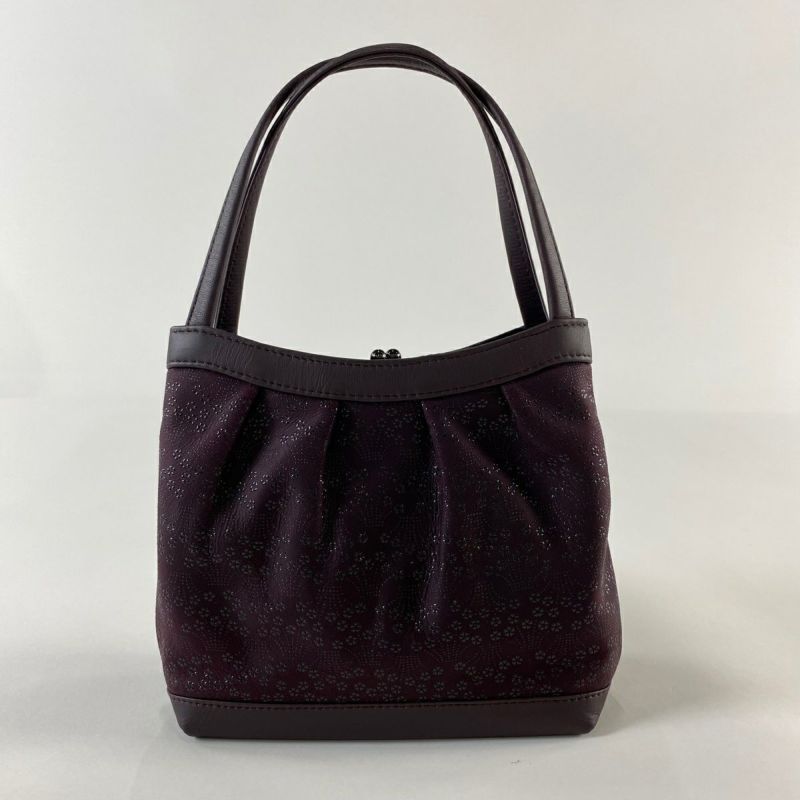 和装用バッグ 印伝製品　ブラウン 花柄　美品 和装バッグ 美品 逸品 印傳屋 小花 焦茶色 和装小物｜中古・古着