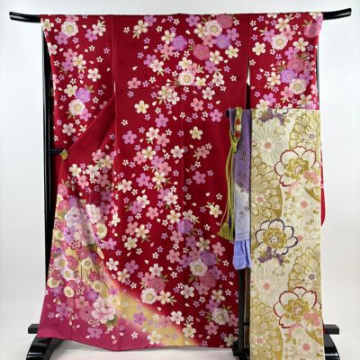 FN11661p 早い者勝ち！着物 振袖 正絹 163〜173cm 楽天市場】【中古】 すごい値！ 振袖 リサイクル 着物 正絹 袷