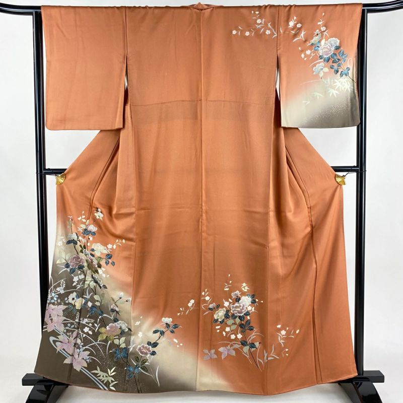 さが美 正絹袷 長襦袢 淡いサーモンピンク 裄68.5袖丈48肩身丈