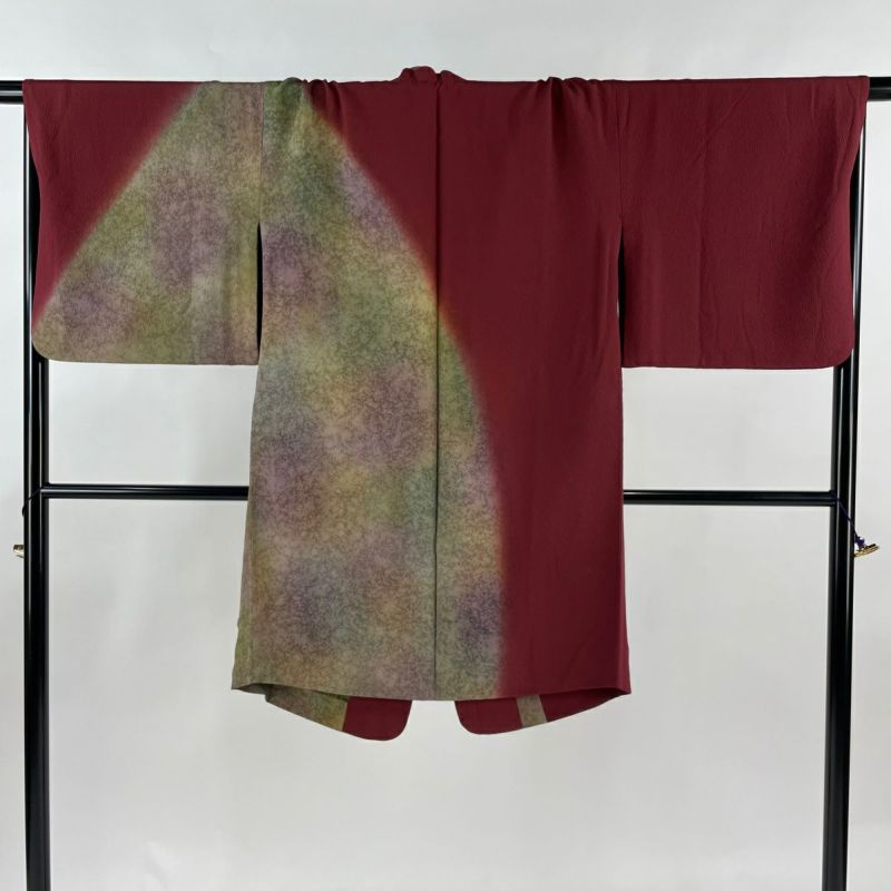 道行 身丈105cm 裄丈68.5cm L 和装コート 被布衿 三本賢 幾何学