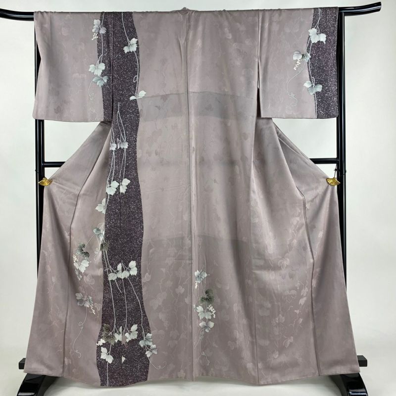 楽天市場】【新古品】 小紋 着物 正絹 袷 銀通し 紫 黒 青 桜