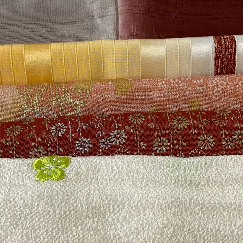 新しいスタイル 帯揚げ 和装小物｜中古 正絹 クリーム 帯揚げ5枚セット 優品 その他