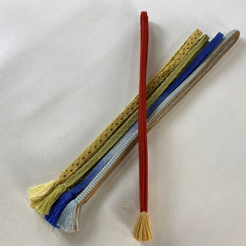 帯締め 優品 帯締め5本セット ベージュ 正絹 和装小物｜中古
