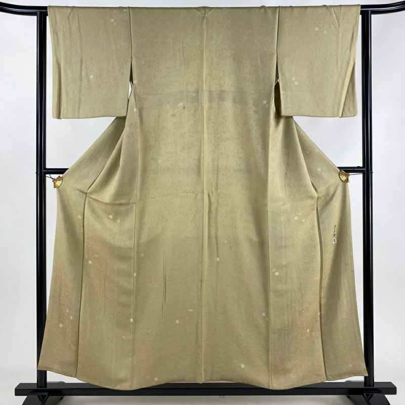躾糸付未使用 柿本市郎 薄い小豆色 正絹色無地 155cm k154