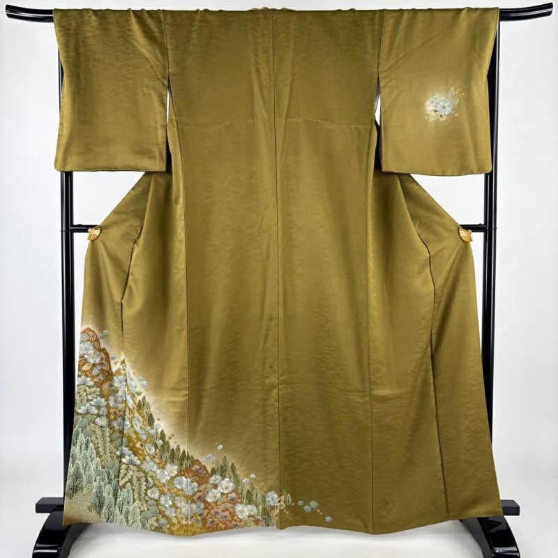 しつけ付き　紗袷　二重紗　付下げ　木賊　花 正絹紗袷（二重紗）訪問着「草花」 | 種類から探す,訪問着