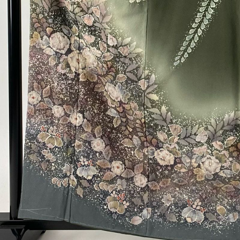 翠山工房 辻が花 絞り やまと誂製 訪問着 黄緑 紫 907 | kimono