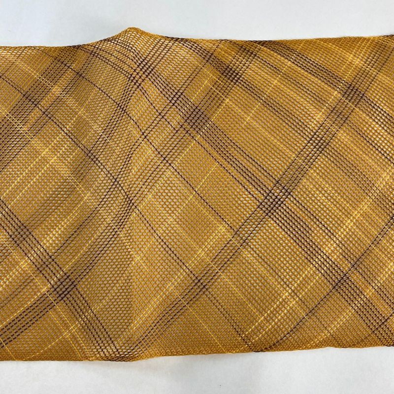 名古屋帯 秀品 夏帯 松葉仕立て 八寸名古屋帯 斜め格子 幾何学 名古屋帯 秀品 夏帯 松葉仕立て 八寸名古屋帯 斜め格子 幾何学