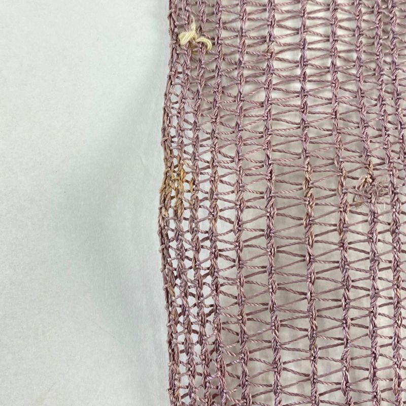 名古屋帯 秀品 夏帯 松葉仕立て 八寸名古屋帯 幾何学模様 灰紫 名古屋帯 秀品 夏帯 松葉仕立て 八寸名古屋帯 幾何学模様 灰紫