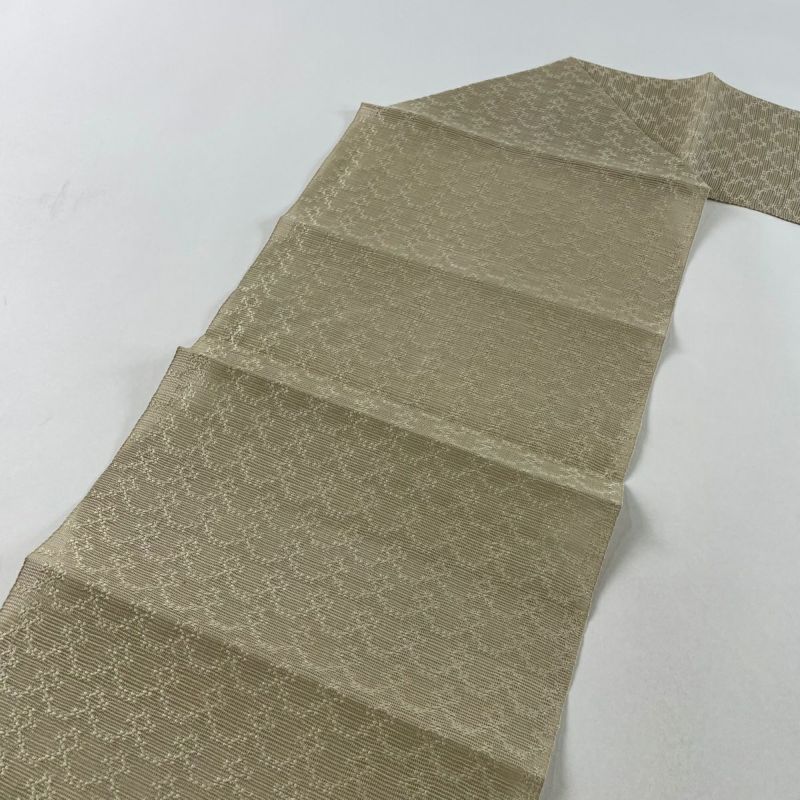 名古屋帯 美品 秀品 夏帯 松葉仕立て 八寸名古屋帯 縞 幾何学