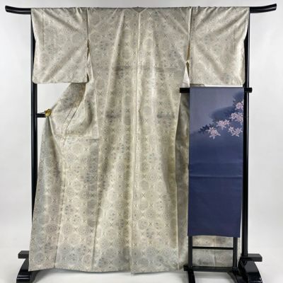 着丈160裄丈63袖丈49～正絹生地着物～帯締め～2本～名古屋帯～紬