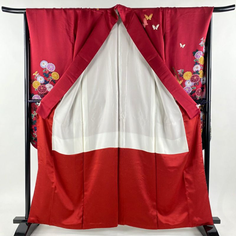 信頼】 振袖フルセット 身丈165.5裄63 菊 蝶文様 金彩 Sサイズ