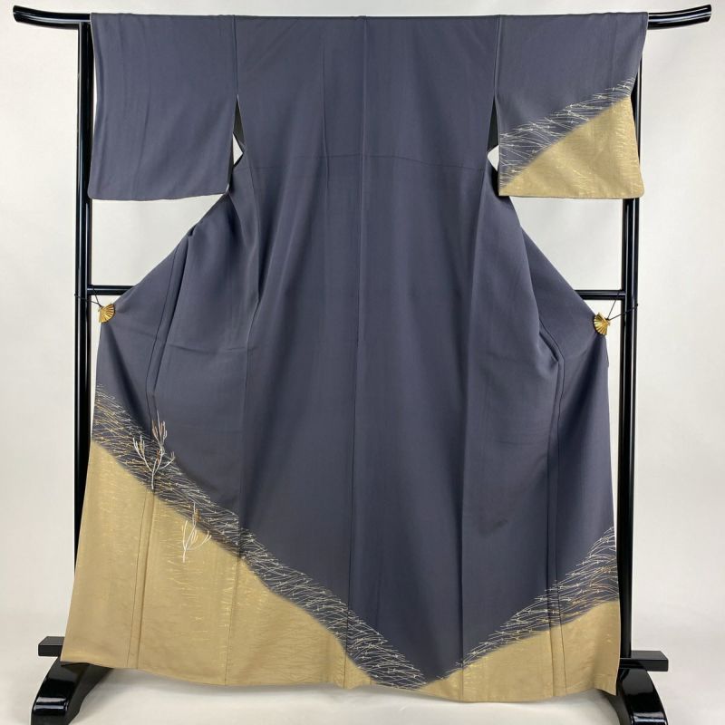 付下げ 身丈167cm 裄丈66cm M 袷 ますいわ屋 松葉 樹木 刺繍 付下げ 身丈167cm 裄丈66cm M 袷 ますいわ屋 松葉 樹木 刺繍