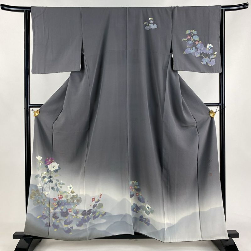 訪問着 身丈159cm 裄丈64.5cm M 袷 二代目 清次郎 落款あり 霞
