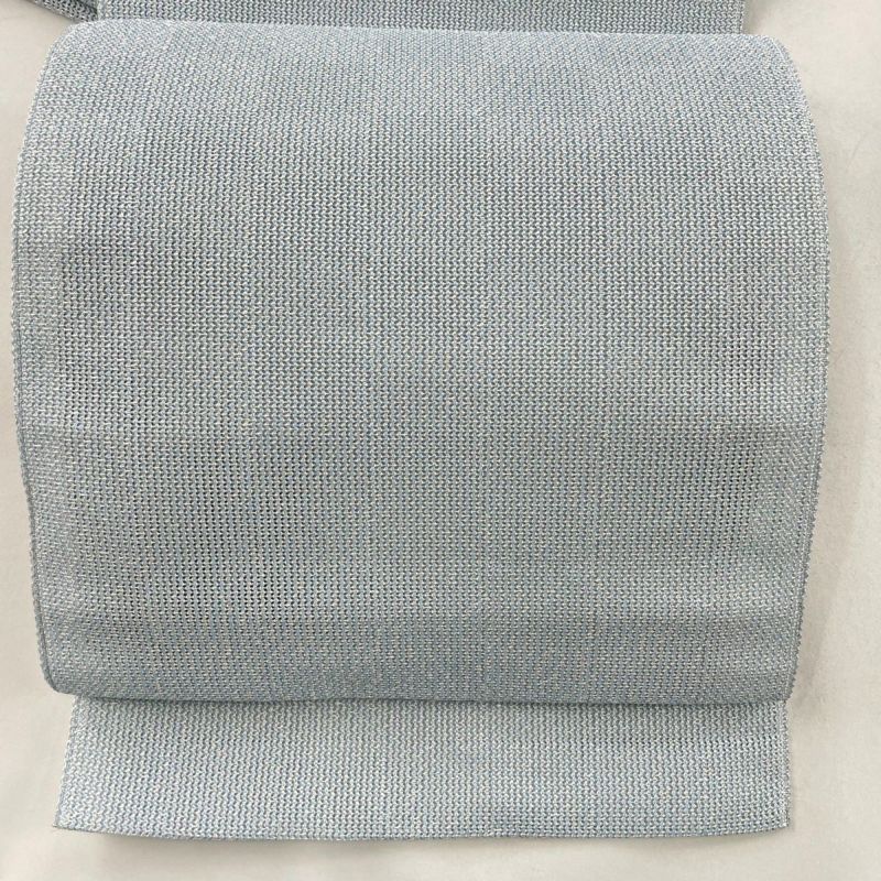 名古屋帯 美品 秀品 八寸名古屋帯 夏帯 松葉仕立て 銀糸 水色 名古屋帯 美品 秀品 八寸名古屋帯 夏帯 松葉仕立て 銀糸 水色