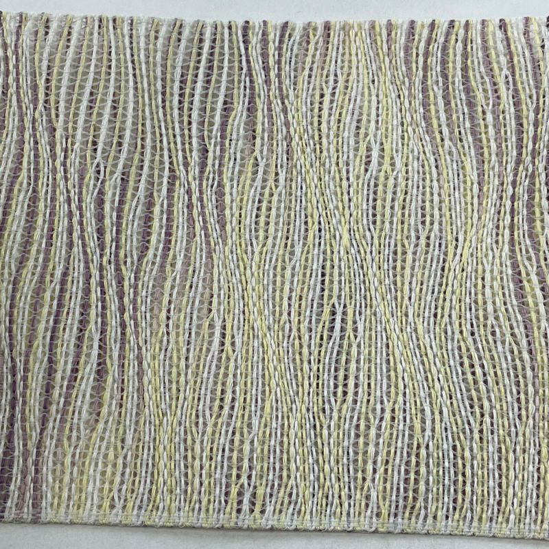名古屋帯 美品 秀品 八寸名古屋帯 夏帯 よろけ縞 薄紫 正絹 名古屋帯 美品 秀品 八寸名古屋帯 夏帯 よろけ縞 薄紫 正絹