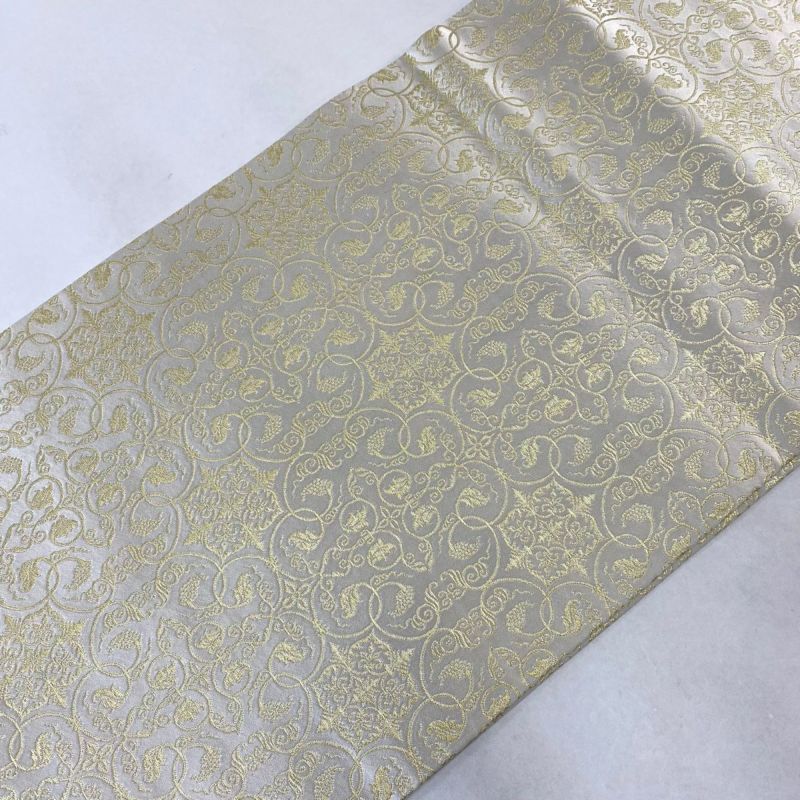 開き名古屋帯 美品 逸品 龍村美術織物 葡萄唐草文錦 金糸