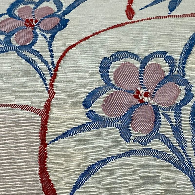 名古屋帯 美品 秀品 証紙あり 八寸名古屋帯 松葉仕立て 草花 薄 名古屋帯 美品 秀品 証紙あり 八寸名古屋帯 松葉仕立て 草花 薄