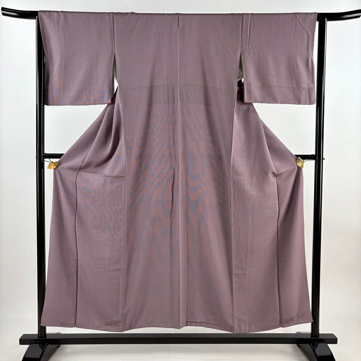 江戸小紋 身丈155cm 裄丈65cm M 袷 幾何学模様 黒灰 正絹 名品｜中古