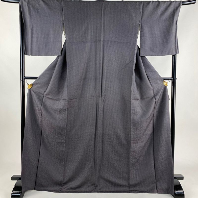 お召 身丈170cm 裄丈69cm L 袷 小花 灰紫 正絹 名品|中古・古着 お召 身丈170cm 裄丈69cm L 袷 小花 灰紫 正絹 名品|中古・古着