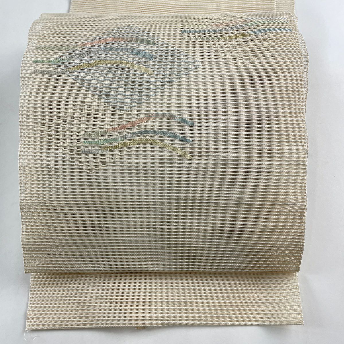 名古屋帯 秀品 夏帯 絽 八寸名古屋帯 松葉仕立て 霞 金銀糸