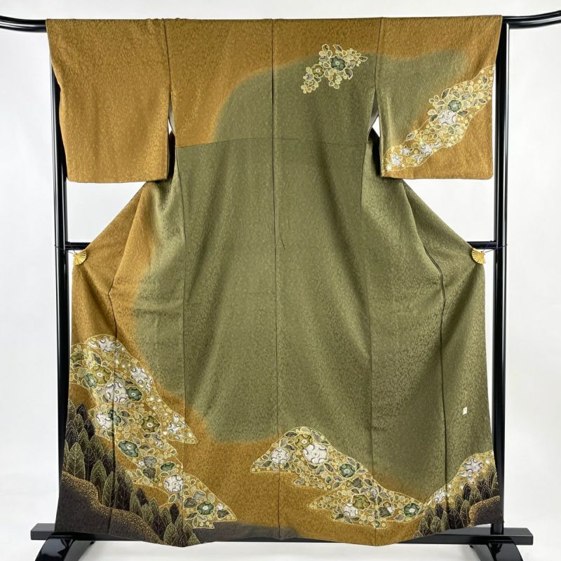 付下げ 身丈160cm 裄丈65cm M 袷 落款あり 辻が花 金彩 染め分け 付下げ 身丈160cm 裄丈65cm M 袷 落款あり 辻が花 金彩 染め分け
