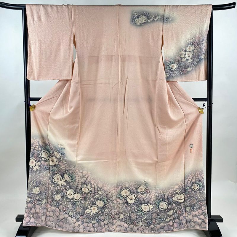 付下げ 身丈165cm 裄丈65.5cm M 袷 翠山工房 落款あり 辻が花 付下げ 身丈165cm 裄丈65.5cm M 袷 翠山工房 落款あり 辻が花
