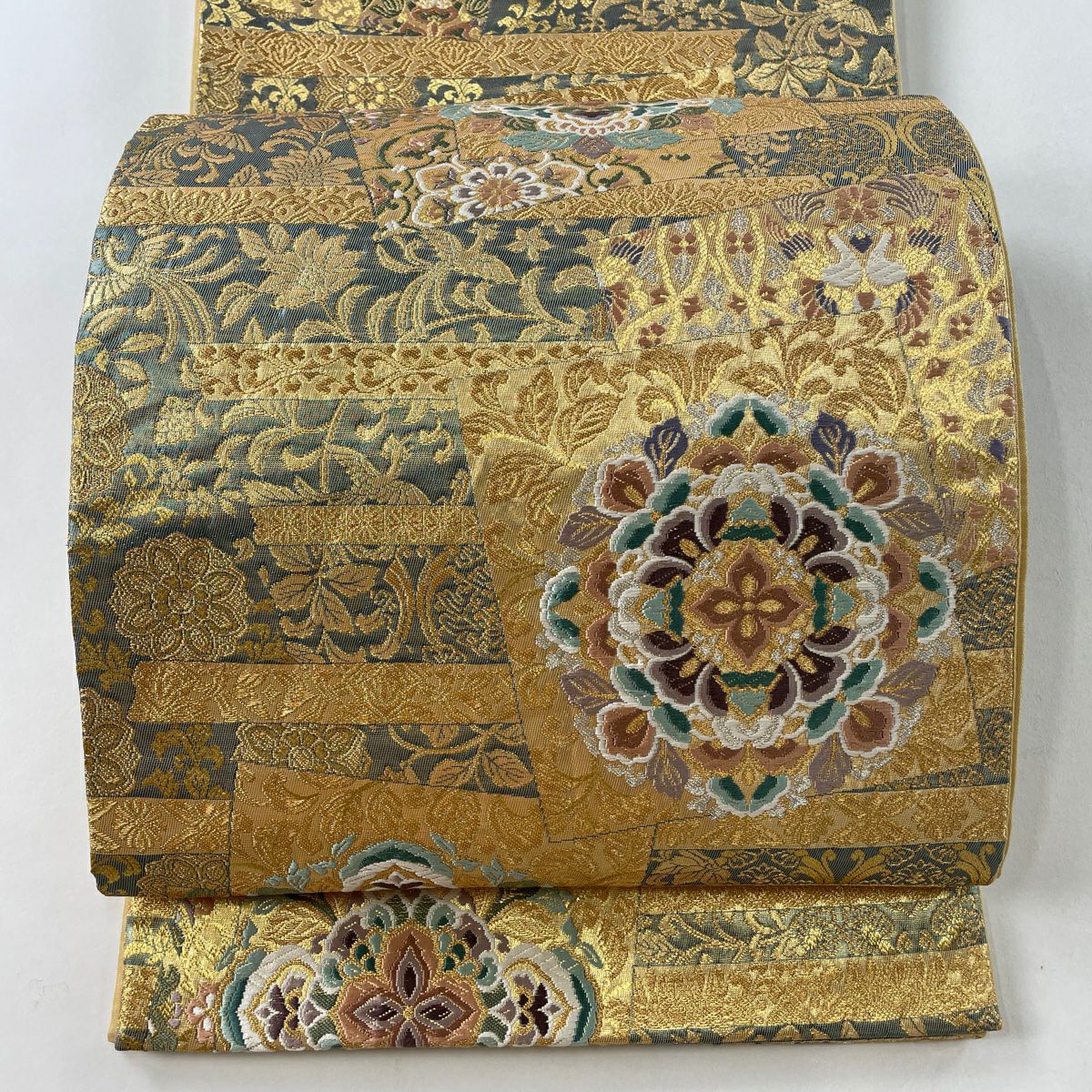 袋帯 美品 秀品 花鳥 金銀糸 箔 金色 六通 正絹｜中古・古着