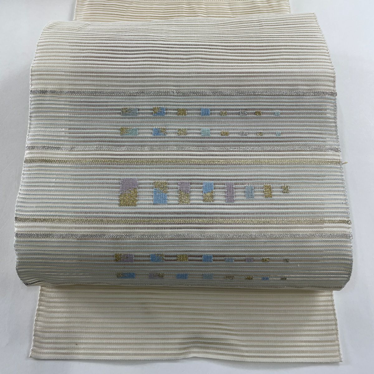名古屋帯 秀品 夏帯 絽 八寸名古屋帯 松葉仕立て 霞 金銀糸