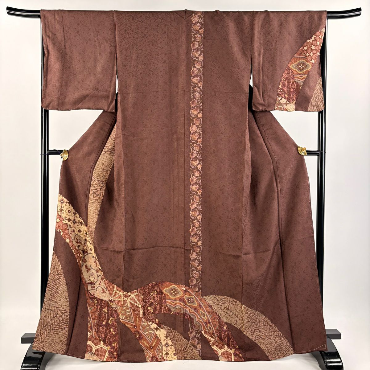 きもの志麻 ペールイエロー＆薄紫 刺繍 袷 付け下げ 仕付け糸付き未使用 お仕立付き・袷】都粋オリジナル 東レシルジェリー 刺繍小紋(蝶：浅紫