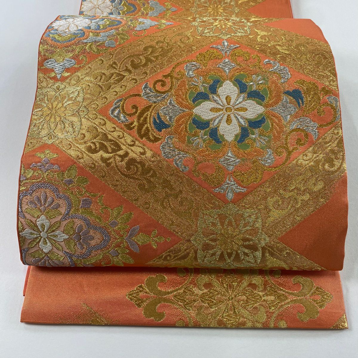 袋帯 美品 逸品 川島織物 落款あり 松 刺繍 金銀糸 金色 六通 正絹