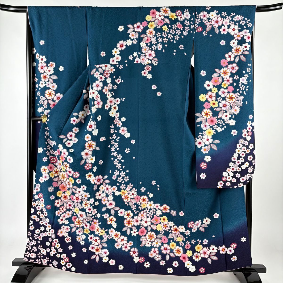 振袖フルセット 身丈165.5裄63 菊 蝶文様 金彩 Sサイズ 逸品 名品 振袖 レンタル フルセット 黄色 マスタード 蝶柄 蝶 トール