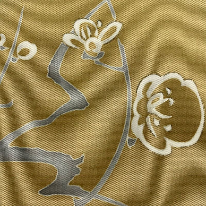 名古屋帯 秀品 枝梅 満月 金彩 薄茶色 正絹|中古・古着 名古屋帯 秀品 枝梅 満月 金彩 薄茶色 正絹|中古・古着