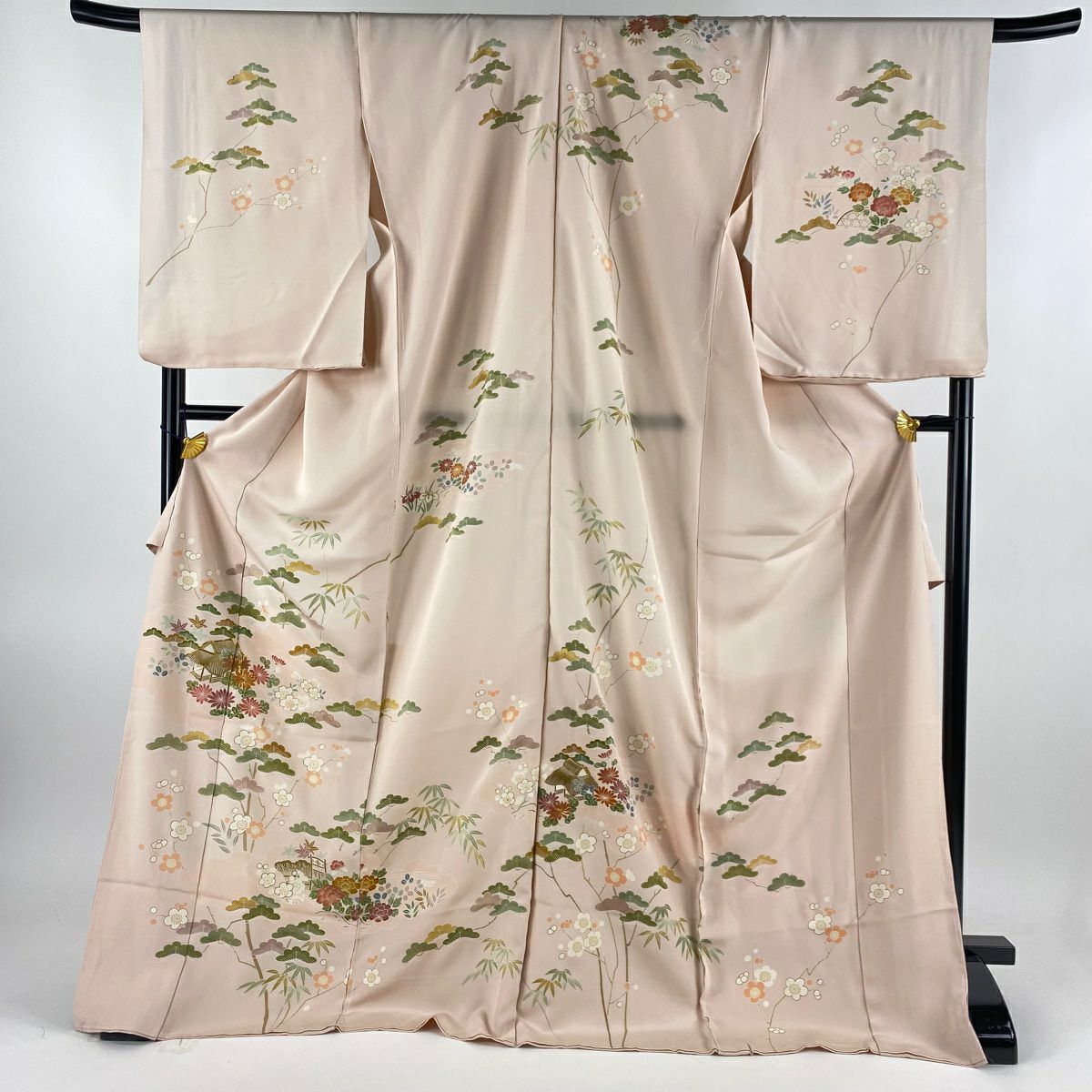 訪問着 身丈181cm 裄丈69cm 未仕立て 仮絵羽 草花 金彩 ぼかし 訪問着 身丈181cm 裄丈69cm 未仕立て 仮絵羽 草花 金彩 ぼかし