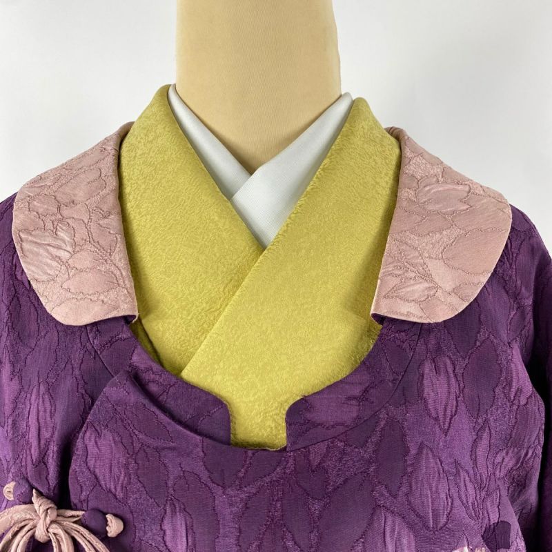 道中着 身丈100.5cm 裄丈66cm M 三本賢 和装コート 衿付き 扇面 道中着 身丈100.5cm 裄丈66cm M 三本賢 和装コート 衿付き 扇面