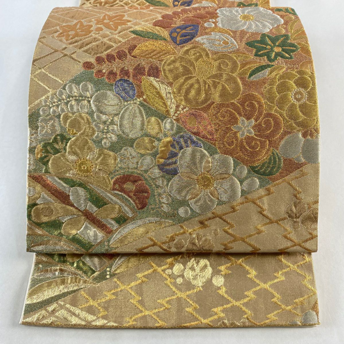 銀通し 松川菱 辻ヶ花 袋帯 着物 093w p