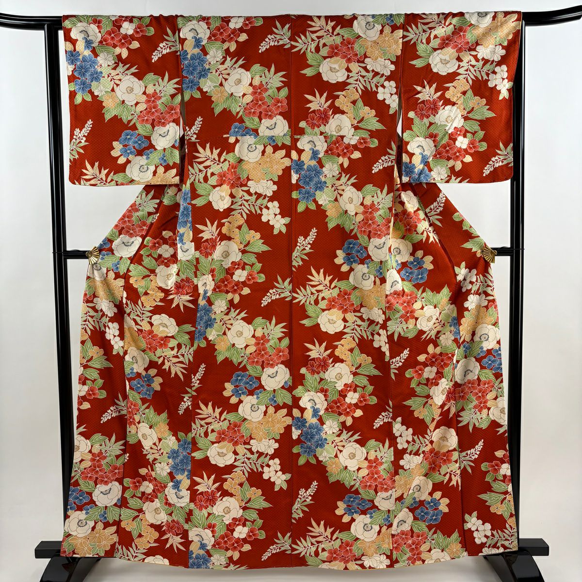 50%OFF 訪問着 身丈164.5cm 裄丈63.5cm S 袷 文箱 草花 金彩 染め分け