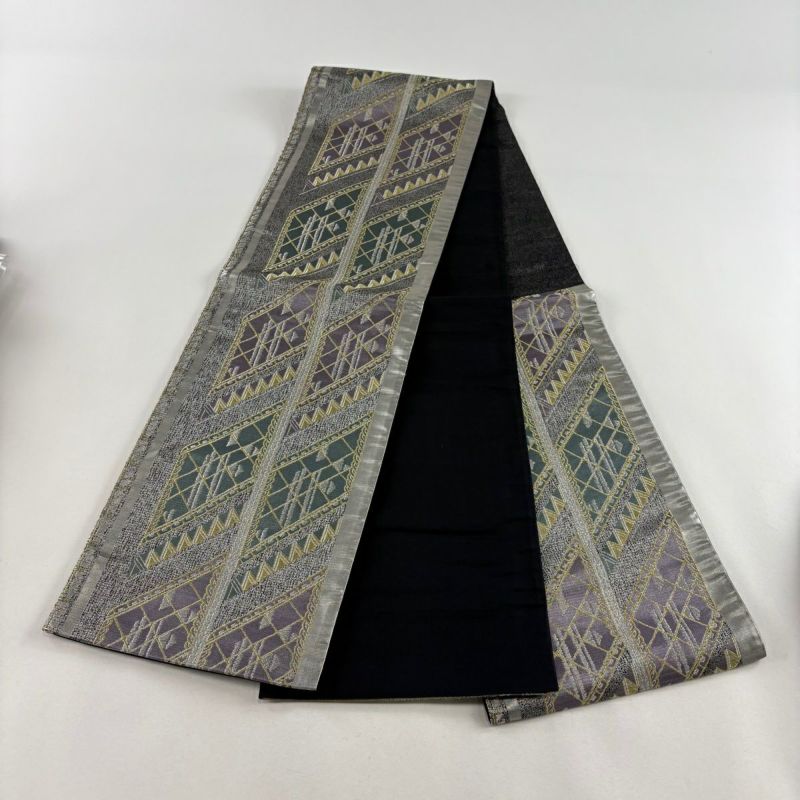 袋帯 モダン すくい織 金彩の粋な加工 正絹 AO-1900 袋帯 モダン すくい織 金彩の粋な加工 正絹 AO-1900 レディース