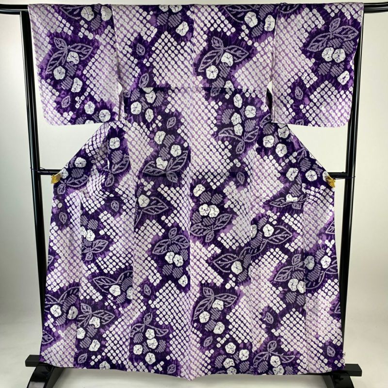 細かい絞りの浴衣・身丈160，裄丈65.5 細かい絞りの浴衣・身丈160，裄丈65.5 細かい絞りの浴衣・身丈160，裄