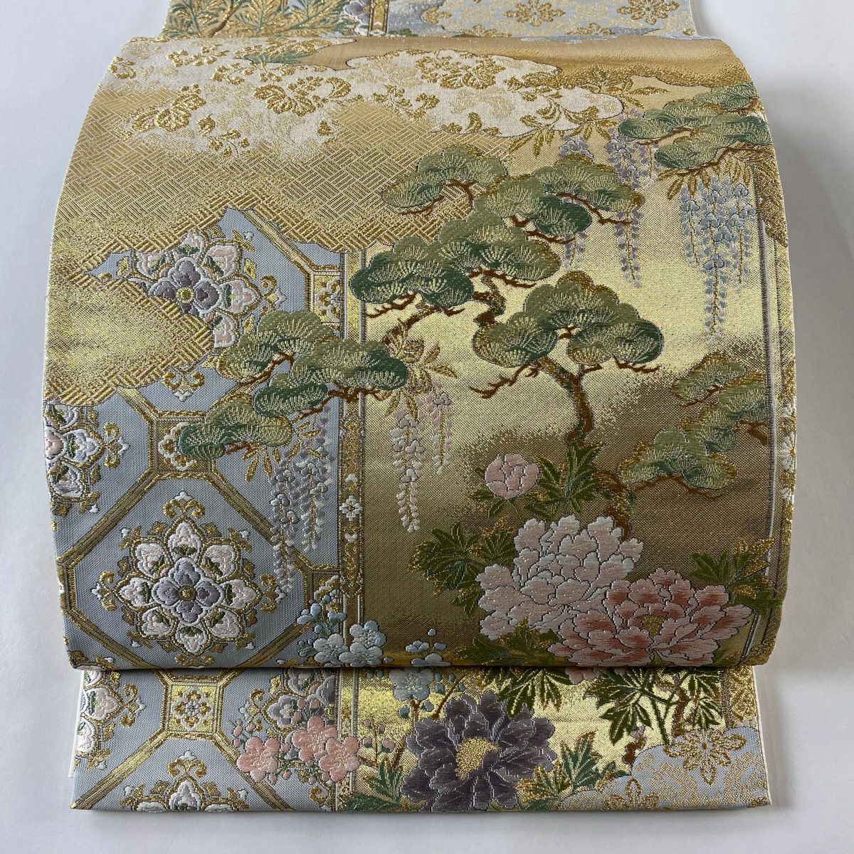 専用帯2592 ●高級 正絹 純金箔 六通 袋帯 華文 花文 専用帯2592 ○高級 正絹 純金箔 六通 袋帯 華文 花文 - メルカリ