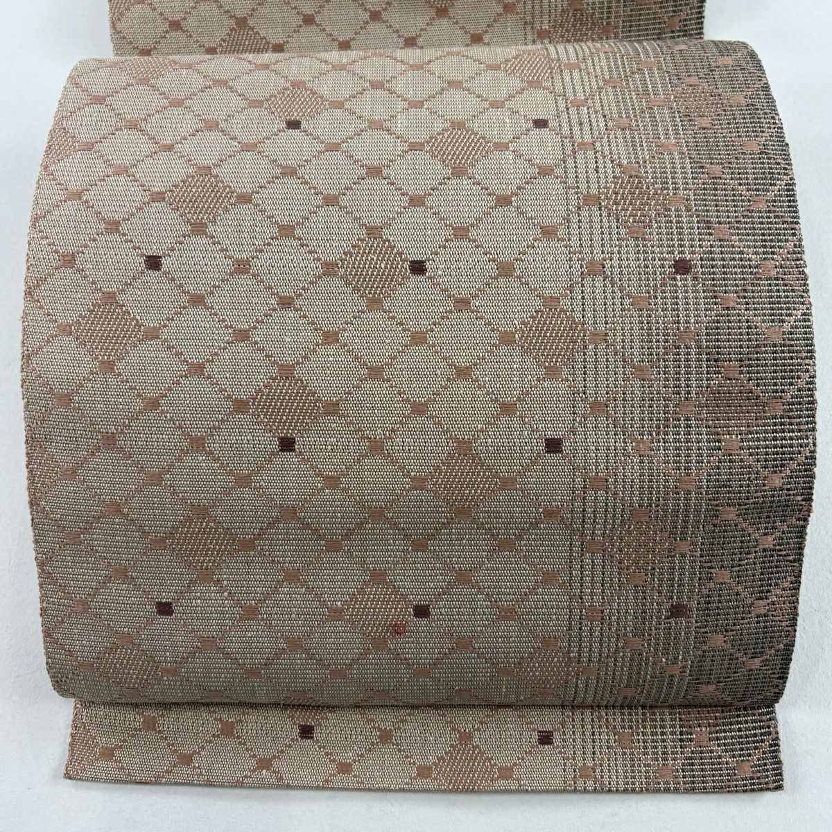 名古屋帯 秀品 松葉仕立て 八寸名古屋帯 格子 灰紫 正絹 ｜中古・古着