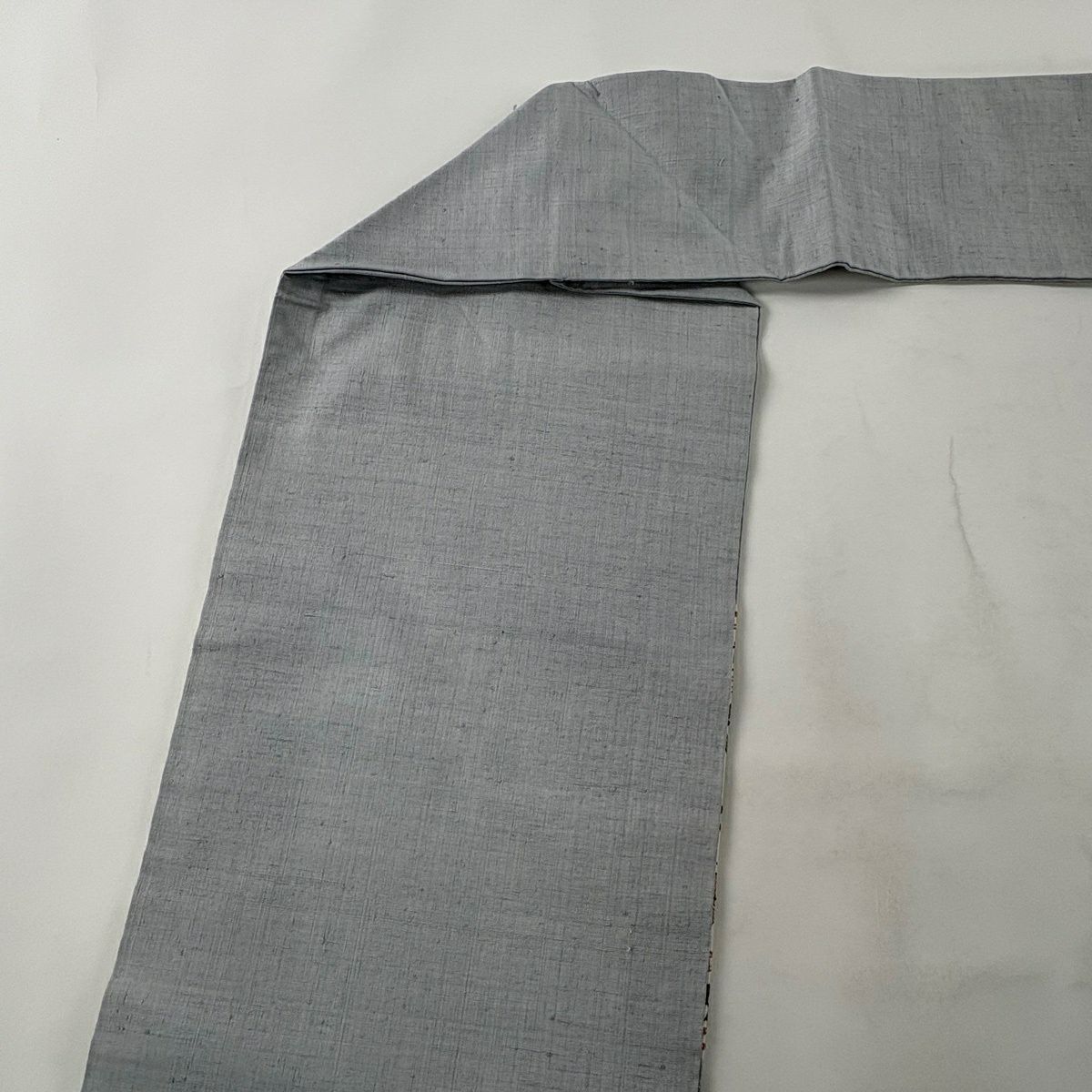 名古屋帯 秀品 紬地 鳥 花唐草 相良刺繍 灰色 正絹｜中古・古着