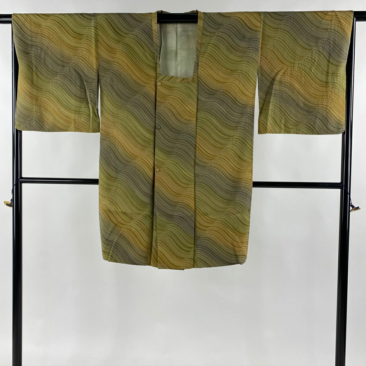道行 身丈124cm 裄丈64cm M 和装コート 都衿 草花 紫 正絹 美品 逸品  