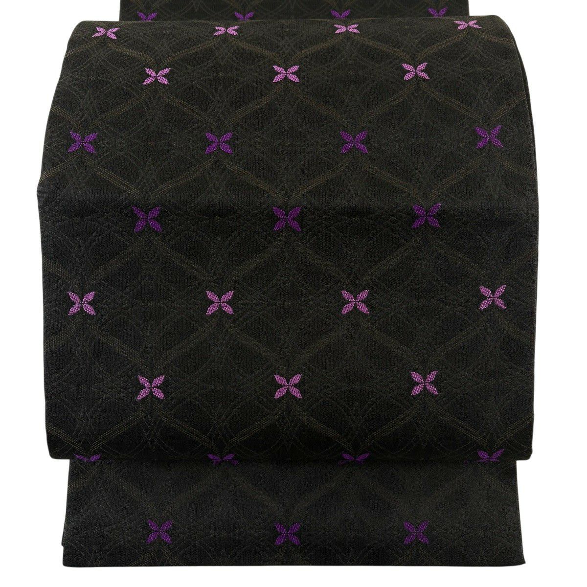 袋帯 名品 やまと 幾何学 黒 お太鼓柄 正絹｜中古・古着・リサイクル