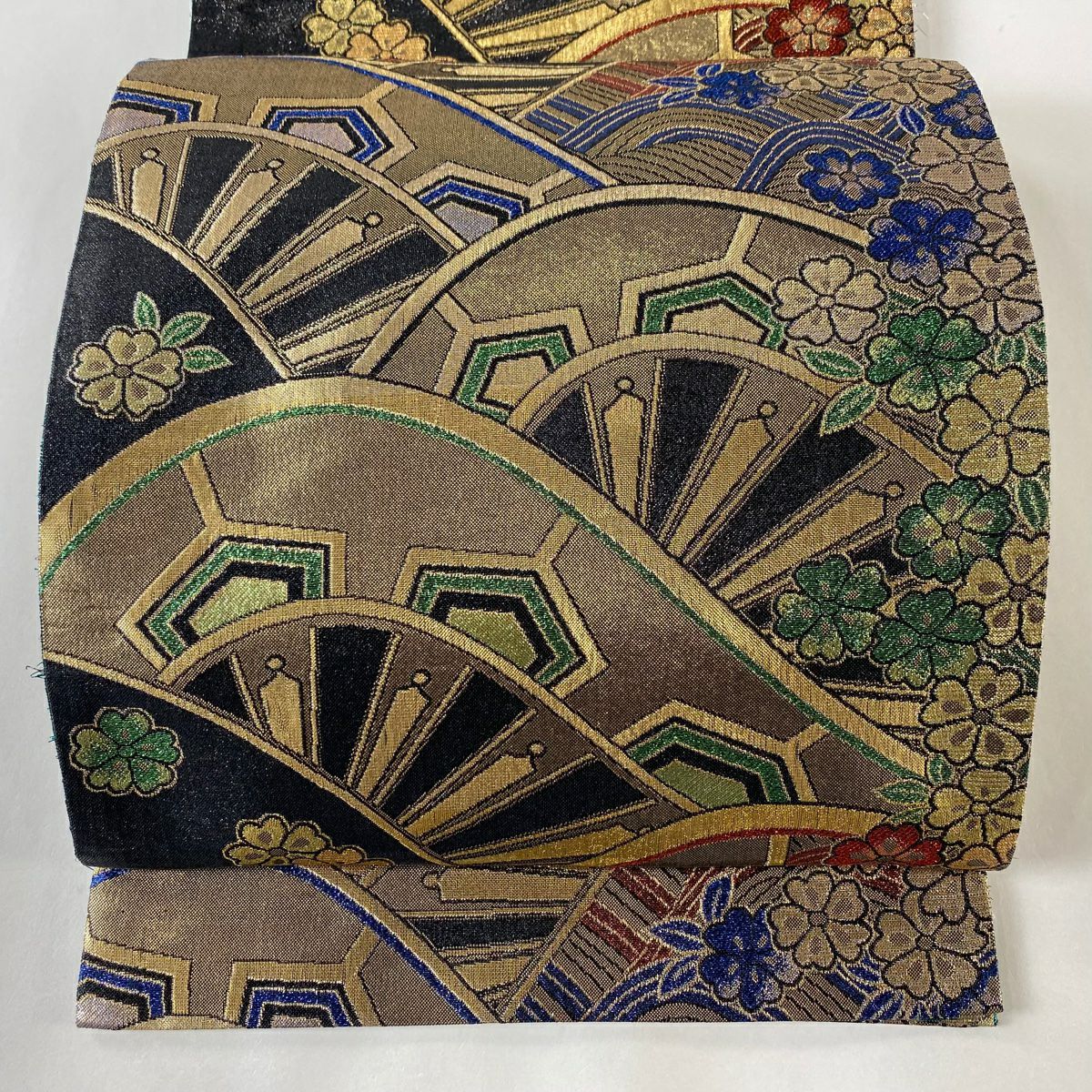 袋帯 名品 桜 花丸文 金糸 箔 金色 六通 正絹｜中古・古着