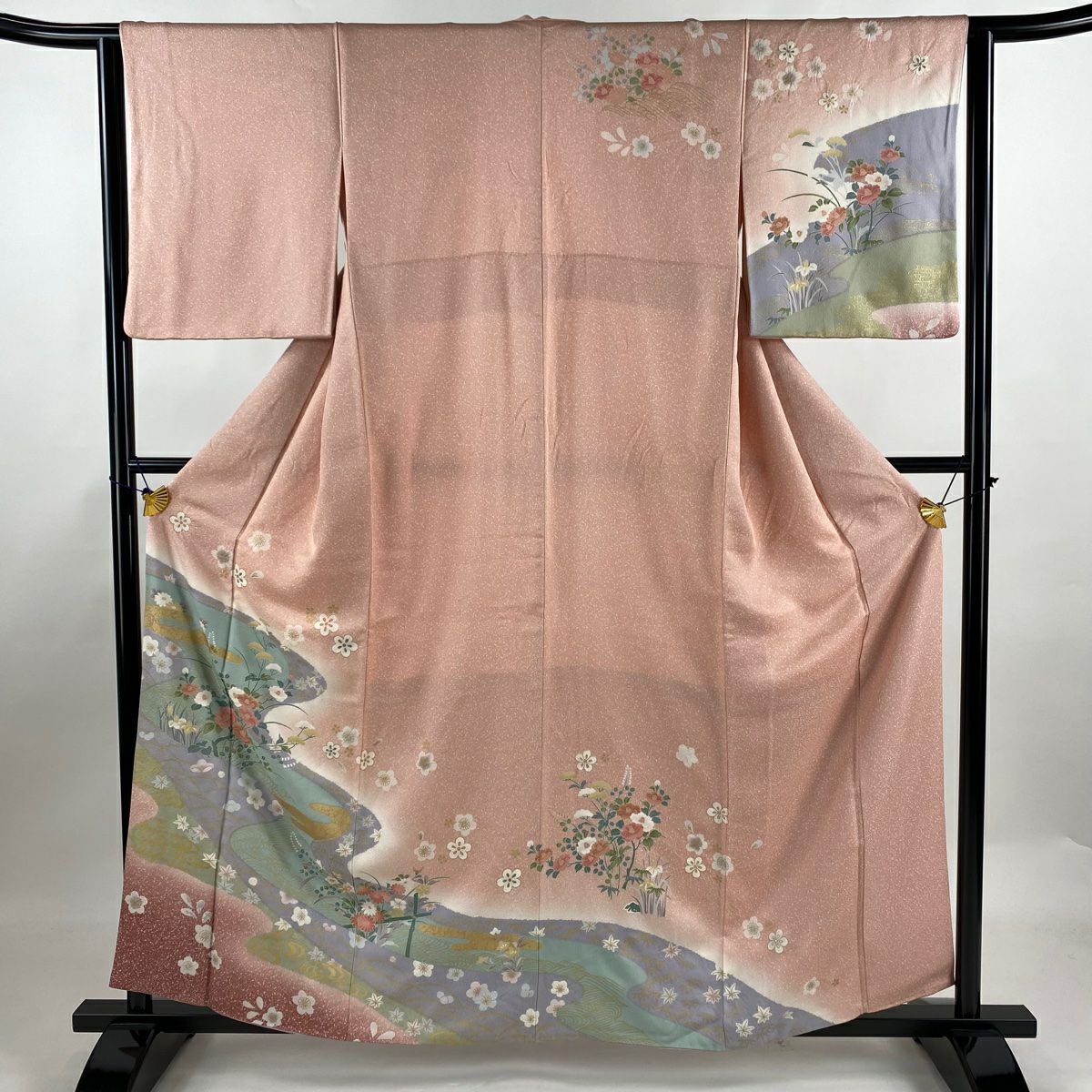 ミーシャ様(バーゲン❷) No.2427 未使用正絹金彩草花絞り訪問着　超美品 訪問着 身丈157cm 裄丈64cm M 袷 草花 牡丹 金彩 ピンク 正絹 秀