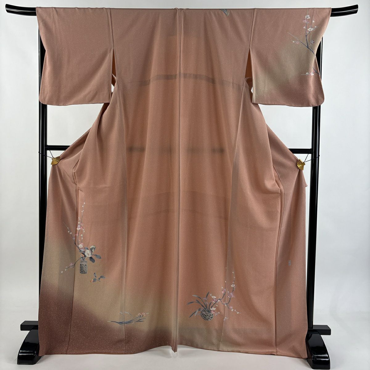 美品】 訪問着 身丈171cm 裄丈69.5cm L 袷 草花 染め分け ぼかし