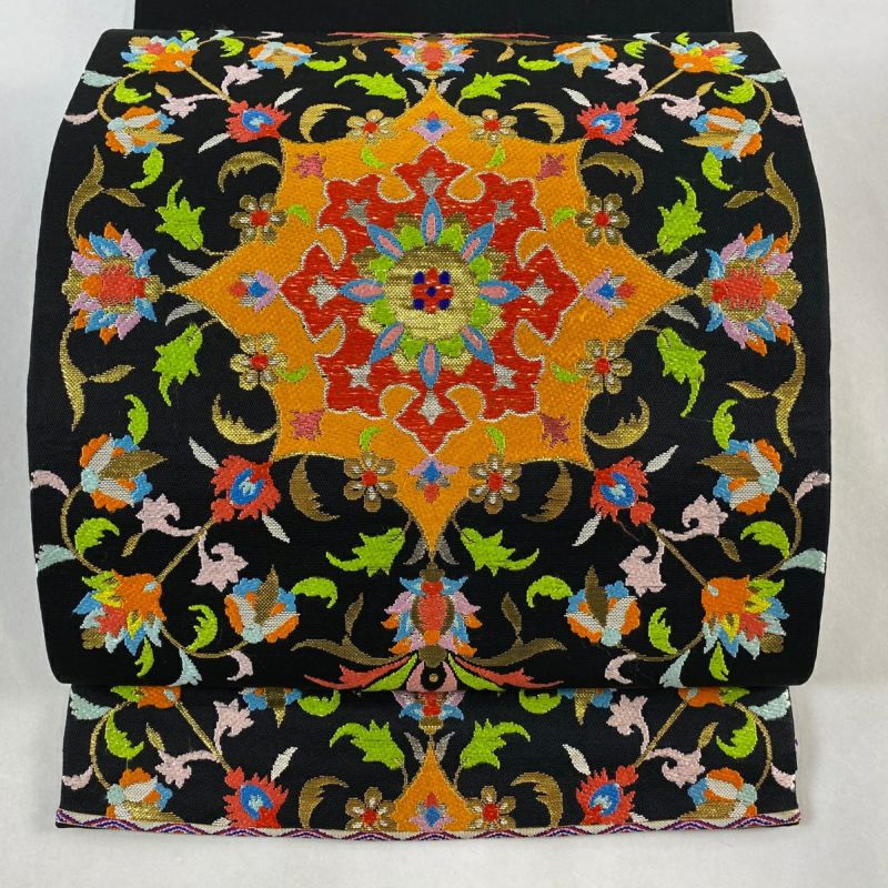 袋帯 逸品 龍村平蔵 落款あり 本袋帯 関西仕立て タイ八稜華文
