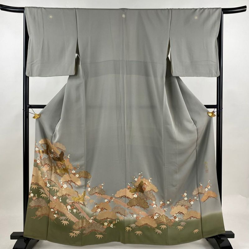 半衿 刺繍 半襟 袷用 日本製 正絹 刺繍 白半衿 松竹梅 留袖 振袖